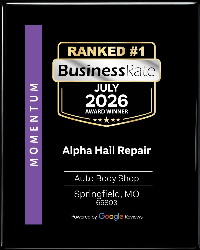 BusinessRate ranked number one award for Alpha Hail Repair, July 2026