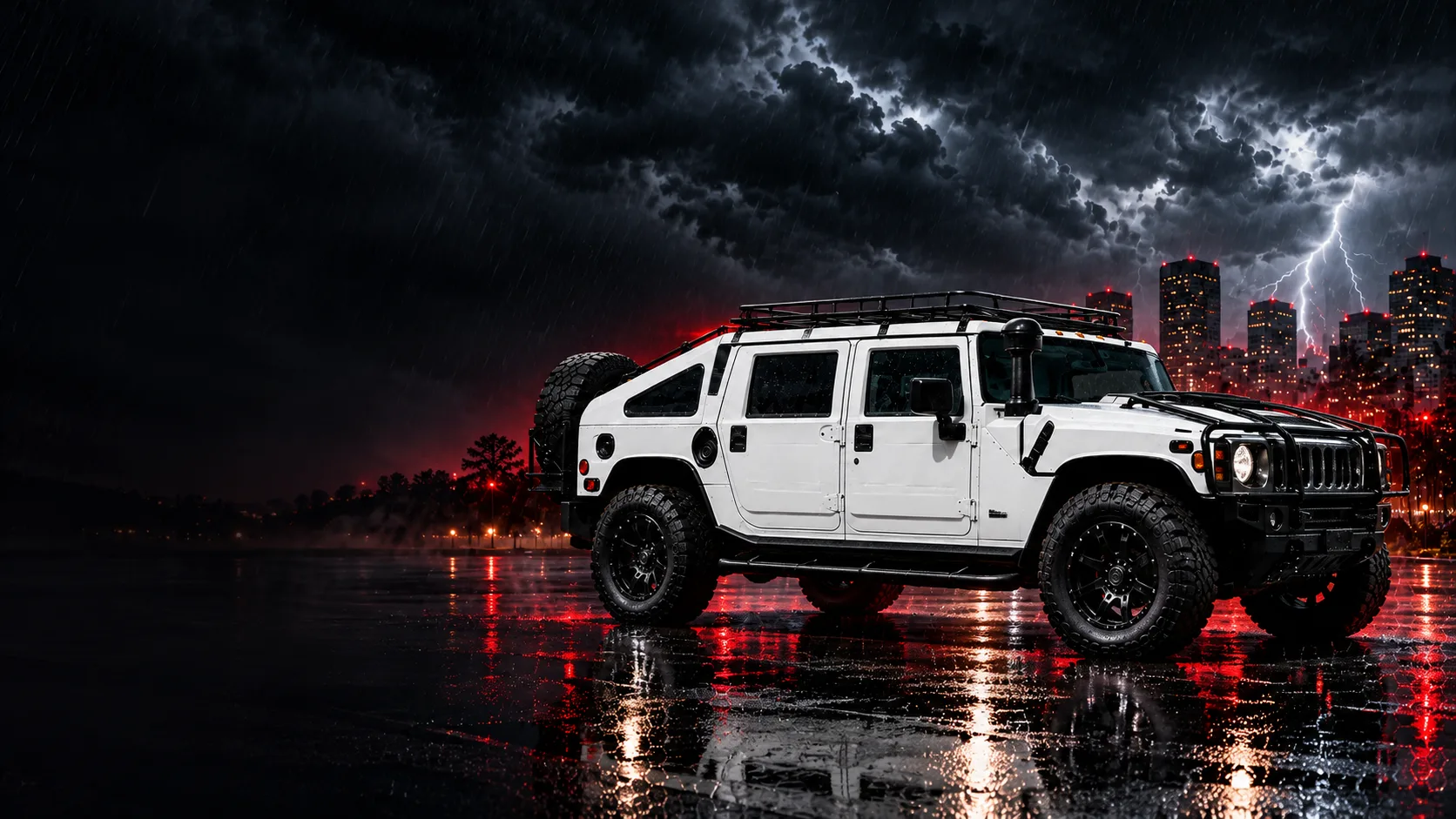 White Hummer featured by Alpha Hail Repair